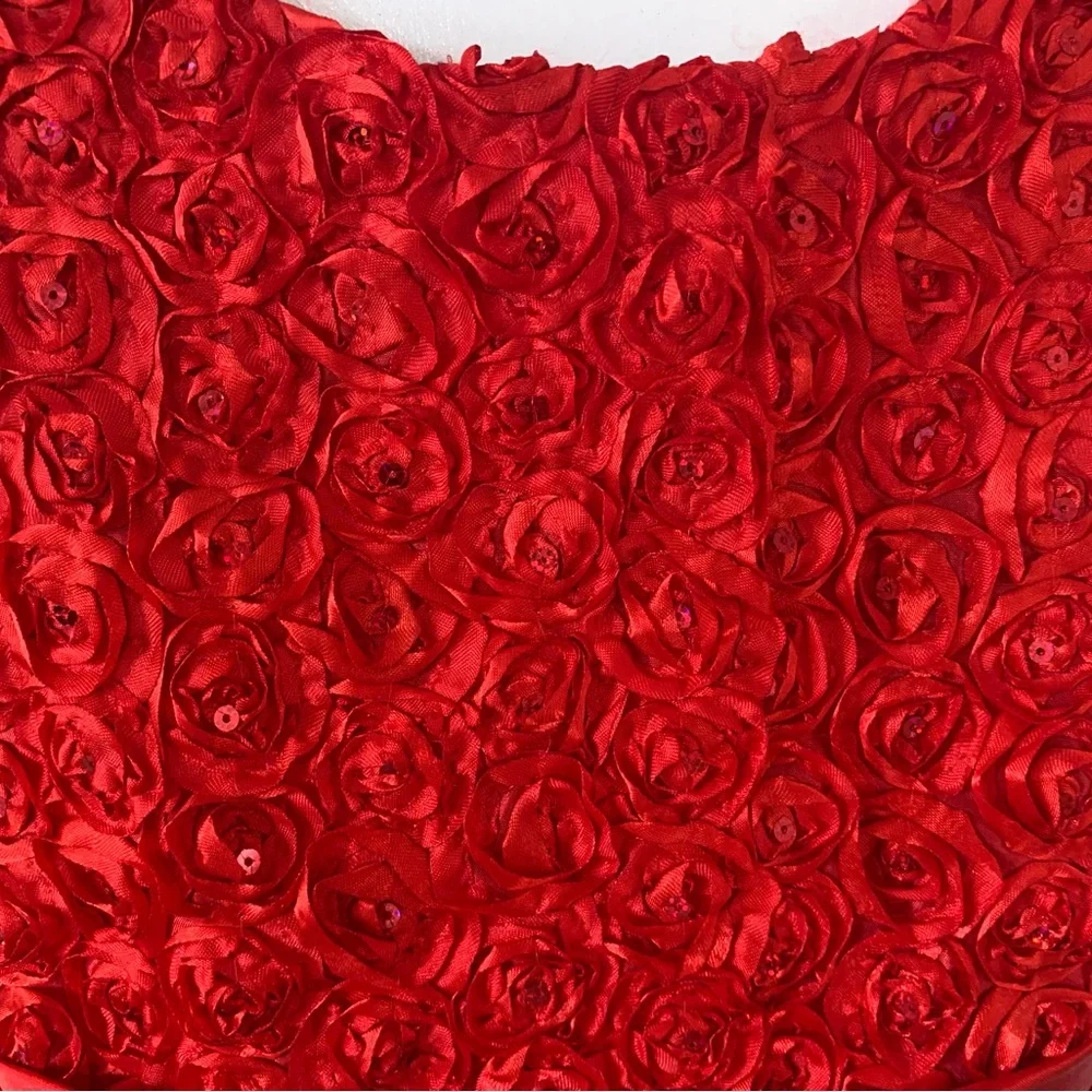 Red Sleeveless Girls Christmas Dress
